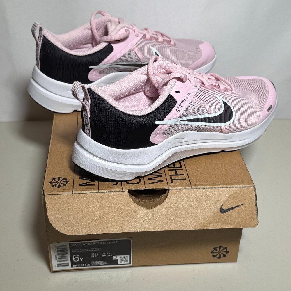 Nike Downshifter12 NN Pewter Black / Rose | Size 6Y(youth)